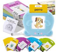 224 Mots Cartes Flash Parlantes Espagnol,Jeux éducatifs 1 2 3 4 5 6 Ans,Jouet Enfant Jouets d'apprentissage avec Cartes 112 Feuilles,Jouet Montessori Anniversaire Fille Garcon