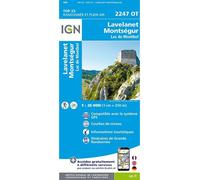 IGN Carte topographique 2247OT Lavelanet, Montségur, Lac de Montbel 1:25 000 recto