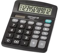 225 BD Calculatrice de bureau 12 chiffres Dual-Power (Solar et batterie) Design compact Noir