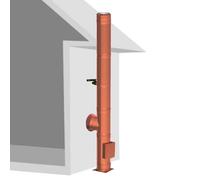 Ø 225 mm - 7 m Ensemble de cheminée double paroi Jeremias DW FU montage au sol cuivre