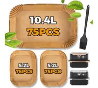 225 Pcs Papier Cuisson Air Fryer Ninja 10,4l AF500EU/ Cosori 10L, Papier Cuisson Plat pour Air Fryer Ninja Foodi Flex 10.4 L, Papier Jetable Air Fryer Accessoires Pour Ninja AF500EUCP
