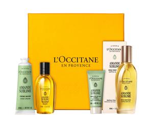 225ml L'Occitane Amande Sublime Coffret cadeau (huile 100 ml + huile de douche 75 ml + crème pour les mains 30 ml + concentré 20 ml)