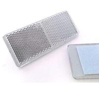 227s - Deux catadioptres rectangulaires autocollants - agréé ECE - caravane/remorque - blanc - 90 x 40 mm