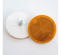 227s - Deux catadioptres ronds agréés ECE - van/remorque/caravane - avec boulon de fixation - ambre - 80 mm