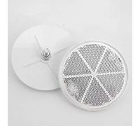 227s - Deux catadioptres ronds agréés ECE - van/remorque/caravane - avec boulon de fixation - blanc - 80 mm