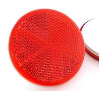 227s - Deux catadioptres ronds autocollants - agréé ECE - caravane/remorque - rouge - 60 mm