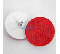 227s - Deux catadioptres ronds - fixation arrière par boulon - caravane/remorque - rouge - 60 mm