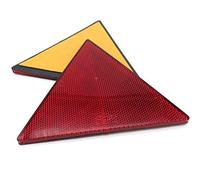 227s - Deux catadioptres triangulaires autocollants - agréé ECE - remorque/caravane - rouge