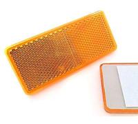 227s Lot de 2 réflecteurs Auto-adhésifs rectangulaires pour remorque, Caravane, Convient pour véhicules, Porte-vélos, poteaux de Portail, homologation E, Ambre/Orange, 90 mm x 40 mm, Profondeur 6 mm