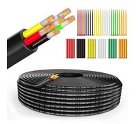 22AWG 6x0.3mm² Electrical Wire 6 Core Stranded PVC Power Cable 5V/12V/24V 30ft Low Voltage Tinned Copper Cable Round Sheath Cable