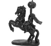 22cm Height Headless Horseman Statue with Pumpkin Horror Headless Horseman Halloween Decor Sculpture Handmade Resin All Black