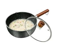 22cm Non-Stick Milk Pan Saucepan, Induction Gas Electric Universal Weaning Pot with Glass Lid, Lightweight Multi-Purpose Cooking Pot for Noodles Soup, Small Kitchen Cookware