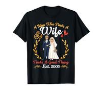 22e Anniversaire de Mariage Est 2004 Man Finds Wife Good Thing T-Shirt