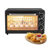 22L 800W Four Electrique, Mini four électrique, Four électrique Posable avec Fenêtre de Visualisation, avec Grille et Plateau,Thermostat Réglable Jusqu’à 250° C, Tournebroche, Minuteur 60 Min (22L)