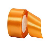 22m Ruban de Satin Orange Gros 40mm, Ruban Satin pour Cadeau, Mariage, Couture, Nœuds, Noël, Artisanat, Voitures, Gâteau, Décoration de Maison, Polyester, Classique