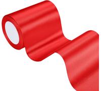 22m X 10cm Ruban Rouge Noel, Ruban Satin Large Gros Ruban Rouge Porte, Noeud De Porte Noel Pour Porte, Emballage Cadeau, Fête, Noël, Mariage, Valentin