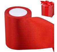 22m x 10cm Ruban Rouge Noel, Satin Large Gros Rouge Porte, Noeud de Porte Noel Pour Porte, Emballage Cadeau, Fête, Noël, Mariage, Valentin