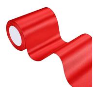 22m x 10cm Ruban Satin Rouge Noel, Ruban Large pour Gros Noeud Rouge Noël, Pour Porte,Emballage Cadeau,Fête,Mariage,Valentin