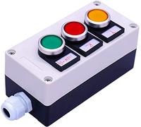 22mm 10A 440V 1NO 1NC rouge jaune vert signe bouton poussoir momentané interrupteur à bouton-poussoir Station interrupteur industriel
