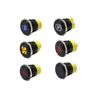 22mm 12v LED black metal push button switch dashboard customsymbol momentary latching on off car racing switch NWPNLXEA(White,LATCHING_12V BLACK SHELL)