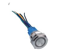 22mm 12V RGB three-color LED light ring illuminated momentary ON push button switch with 150mm wire harness NWPNLXEA(Common Negative,3V)