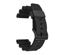 22mm adapté for Seiko Prospex SKX007 thon Sumo tortue anneau en métal Bracelet de montre en caoutchouc Sport de plongée Bracelet de montre de remplacement en Silicone (Color : Black-black buckle, Si