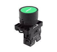 22mm bouton de réinitialisation automatique interrupteur bouton d'arrêt de démarrage avec le symbole de flèche XB2 plat tactile 1NC/1NO série de boutons de commutation contacteur (Color : Green- I)