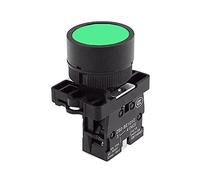 22mm bouton de réinitialisation automatique interrupteur bouton d'arrêt de démarrage avec le symbole de flèche XB2 plat tactile 1NC/1NO série de boutons de commutation contacteur (Color : Green)