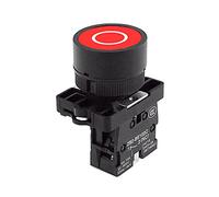 22mm bouton de réinitialisation automatique interrupteur bouton d'arrêt de démarrage avec le symbole de flèche XB2 plat tactile 1NC/1NO série de boutons de commutation contacteur (Color : Red-o)