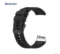 22MM Bracelet Montre Remplacement TPU,Blackview Bracelet de montre ,Pour Montres Connectées W30/W20/W50Pro/W50/X20/R60/W60,Noir