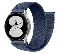 22mm Bracelet Tressé pour Samsung Galaxy 46mm/Gear S3 Frontier/Classic, Élastique Ajustable Nylon Solo Loop Bande à Fermoir Magique pour Huawei GT/GT 2/pour Amazfit GTR 3/3 Pro, Bleu Abysse