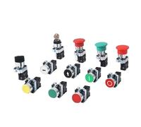 22mm Emergency Stop Key Rotary XB2 Mushroom Head Push Button Switch Momentary Reset Smybol Normally Open Closed NO NC NWPNLXEA(2P 1NO LED Green)