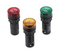 22mm Flash Light Red Green Yellow LED Indicator Switch DC12V DC24V AC110V AC220V AD16-22SM NWPNLXEA(Rot,110V)