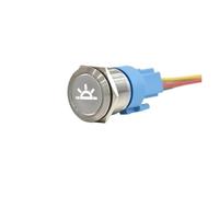 22MM Flat Head Metal Push Button Switch 1NO1NC Latching/Momentary Cabin Light I Symbol Illuminate Metal Push Button NWPNLXEA(Yellow LED Harness,22MM_12V-24V)