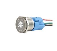 22MM Flat Head Metal Push Button Switch 1NO1NC Latching/Momentary Navigation Lights Symbol Illuminate Metal Push Button NWPNLXEA(Red LED,22MM_12V-24V)