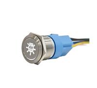 22MM Flat Head Metal Push Button Switch 1NO1NC Latching/Momentary with Anchor Light Symbol Illuminate Metal Push Button NWPNLXEA(Yellow LED Harness,22MM_3V-9V)