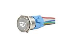 22MM Flat Head Metal Push Button Switch 1NO1NC Latching/Momentary with Bilge Pump Symbol Illuminate Metal Push Button NWPNLXEA(3V-9V)