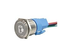 22MM Flat Head Metal Push Button Switch 1NO1NC Latching/Momentary with Cold Cup Symbol Illuminate Metal Push Button NWPNLXEA(Green LED Harness,22MM_3V-9V)