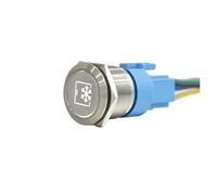 22MM Flat Head Metal Push Button Switch 1NO1NC Latching/Momentary with Fridge Symbol Illuminate Metal Push Button NWPNLXEA(110V-220V)