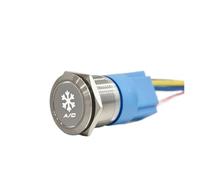 22MM Flat Head Metal Push Button Switch 1NO1NC Latching/Momentary with Snow AC Symbol Illuminate Metal Push Button NWPNLXEA(White LED Harness)