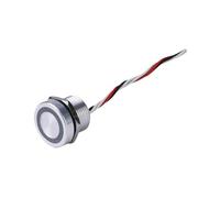 22mm Flat head Ring LED Light Piezo Switch Touch Type IP68 Stainless steel button switch NWPNLXEA(BLUE LED_24V)