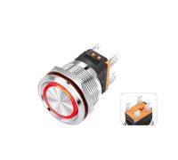 22mm High Current 15A Metal Button Reset Plane Start Switch 12v24v220v Circular Lamp with Symbol Circular Inching with Lamp NWPNLXEA(Yellow,22MM_220V)