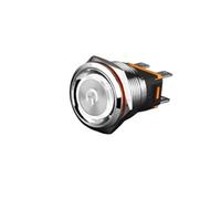 22mm High Current 15A Metal Button Reset Start Switch 12v24v220v Ring Lamp with Symbol NWPNLXEA(White 3-8v)