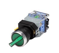 22mm LA38 Illuminated Pushbutton Switch Self-Locking Reset Flat Switch 24 220V Red Green Start Mushroom Knob with Light Self-Locking(Light 3 position-01,380V)