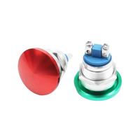 22mm Metal Aluminum Mushroom Emergency Stop Push Button IP67 Switch momentary Locking Latching 1NO 1NC NWPNLXEA(Red Head,Latching)