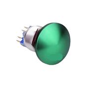 22mm Metal Aluminum Switch Mushroom Push Button Emergency Stop Button Switch momentary red/green solder terminal NWPNLXEA(Red Head,Momentary)