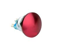 22mm Metal Aluminum Switch Push Button Mushroom Emergency Stop Push Button Switch momentary/Latching 1NO 1NC/2NO2NC NWPNLXEA(Red Head,1NO1NC)