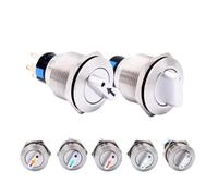 22mm Metal Stainless Steel Rotary Selector Switch Waterproof 2 3 Postion 1NO1NC 2NO2NC 12V Red Green LED Push Button Knob Switch NWPNLXEA(3 2NO2NC,110-220V LED)