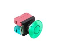 22mm Momentary Mushroom Actuator Switch Metal Momentary/Self-locking NO NC Block Termianl 10A IP65 Push Button Switch NWPNLXEA(Green,LATCHING_1NO1NC)