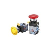 22mm Mushroom Head Button Switch 10A Metal Protection Start Stop Self Lock Reset Button 220V NWPNLXEA(Green - with light)